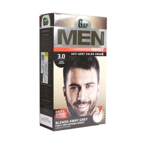 رنگ ‌موی مردانه گپ شماره 3.0 رنگ قهوه ای تیره مدل Men Perfect
