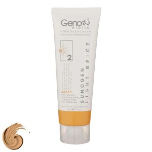کرم ضد آفتاب SPF50 نچرال بژ ژنوبایوتیک مناسب پوست چرب و مختلط شماره 2 حجم 50 میل